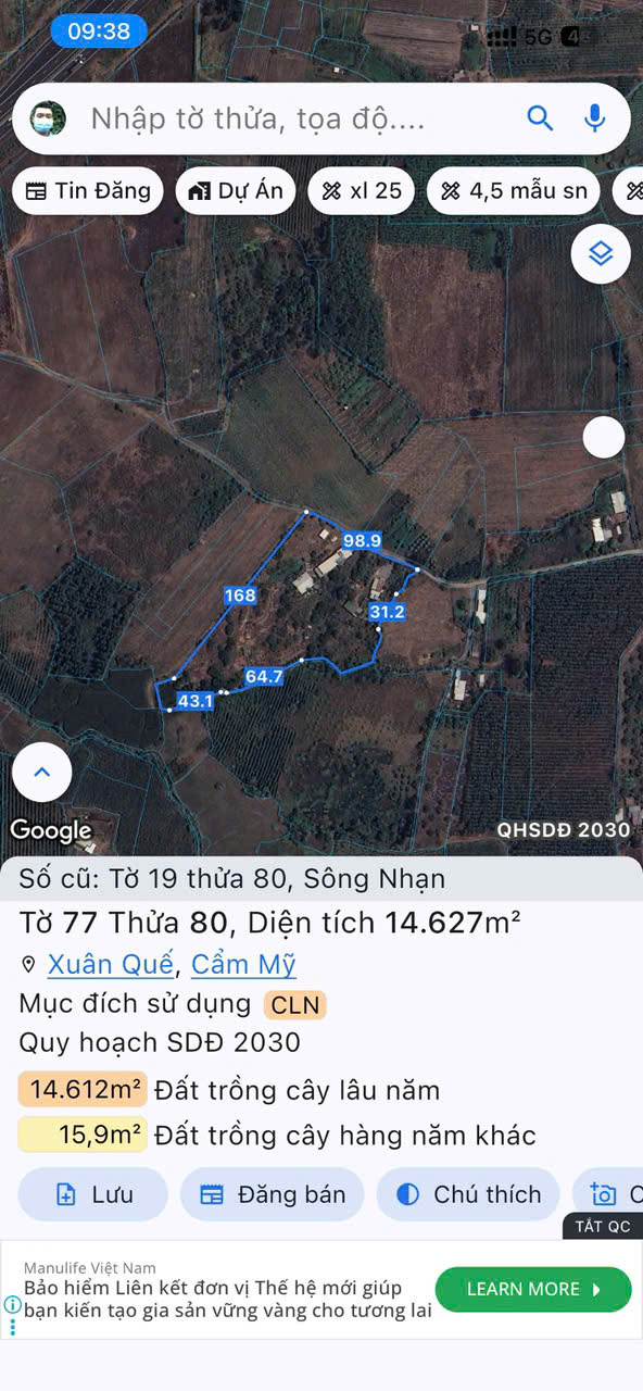 ĐẤT ĐẸP – GIÁ TỐT – CHÍNH CHỦ CẦN BÁN GẤP LÔ ĐẤT – Xã Sông Nhạn – Huyện Cẩm Mỹ – Tỉnh Đồng Nai 15991875
