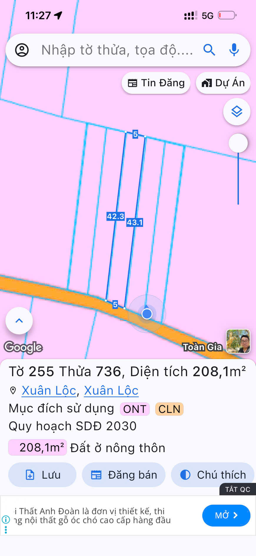 CHÍNH CHỦ CẦN BÁN ĐÁT NÈN VỊ TRÍ ĐẸP - PHÁP LÝ RỔ RÀNG - GIÁ ĐẦU TƯ 15991894