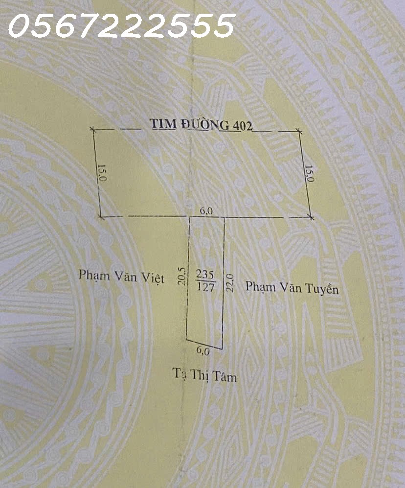 SIÊU PHẨM MẶT ĐƯỜNG 402 TƯ THỦY – NGÃ 3 XUÂN DIỆU – VỊ TRÍ VÀNG KINH DOANH ĐẮC ĐỊA-ZALO: 0567 222 15991926