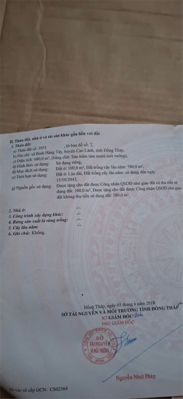 GIÁ TỐT - CHÍNH CHỦ Cần Bán Nhanh Lô Đất Vị Trí Tại Cao Lãnh, Tỉnh Đồng Tháp 15991965