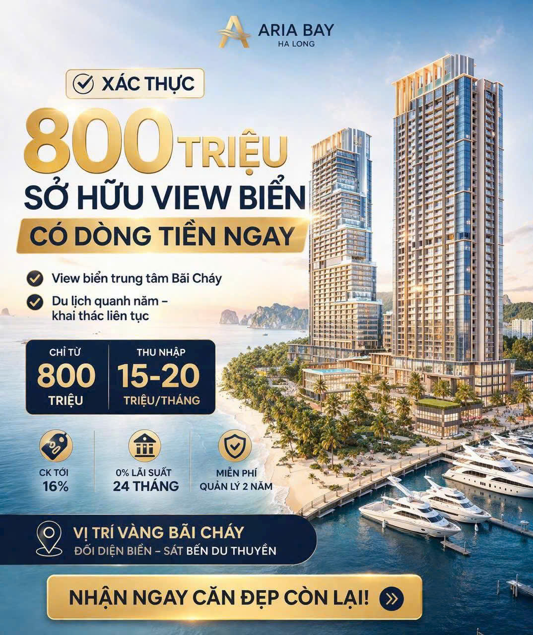 Chỉ từ gần 800 triệu – sở hữu ngay studio sát biển tại Aria Bay Hạ Long 15992114