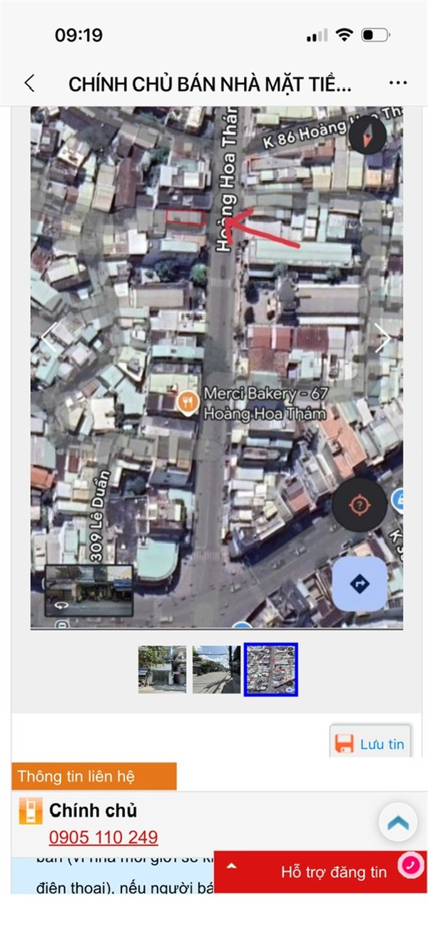 NHÀ ĐẸP–GIÁ TỐT–CHÍNH CHỦ CẦN BÁN NHÀ MẶT TIỀN Tại Đ. Hoàng Hoa Thám, P.Tân Chính, Q.Thanh Khê, TP 15992167