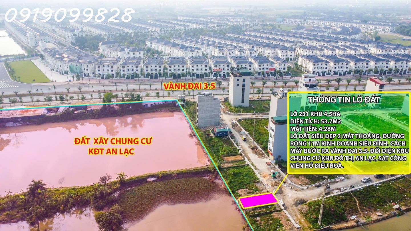Chính chủ bán lô đất cực hiếm khu đất dịch vụ 4.6 ha Vân Canh sát An Lạc Symphony 3 bước chân ra 15992334
