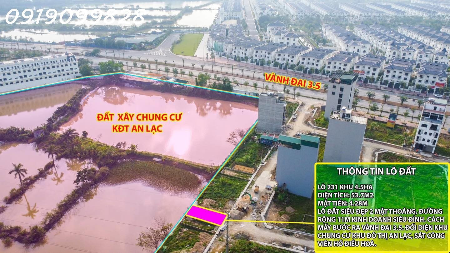 Tôi cần bán lô đất cực hiếm khu đất dịch vụ 4.6 ha Vân Canh sát An Lạc Symphony 3 bước chân ra vành 15992343