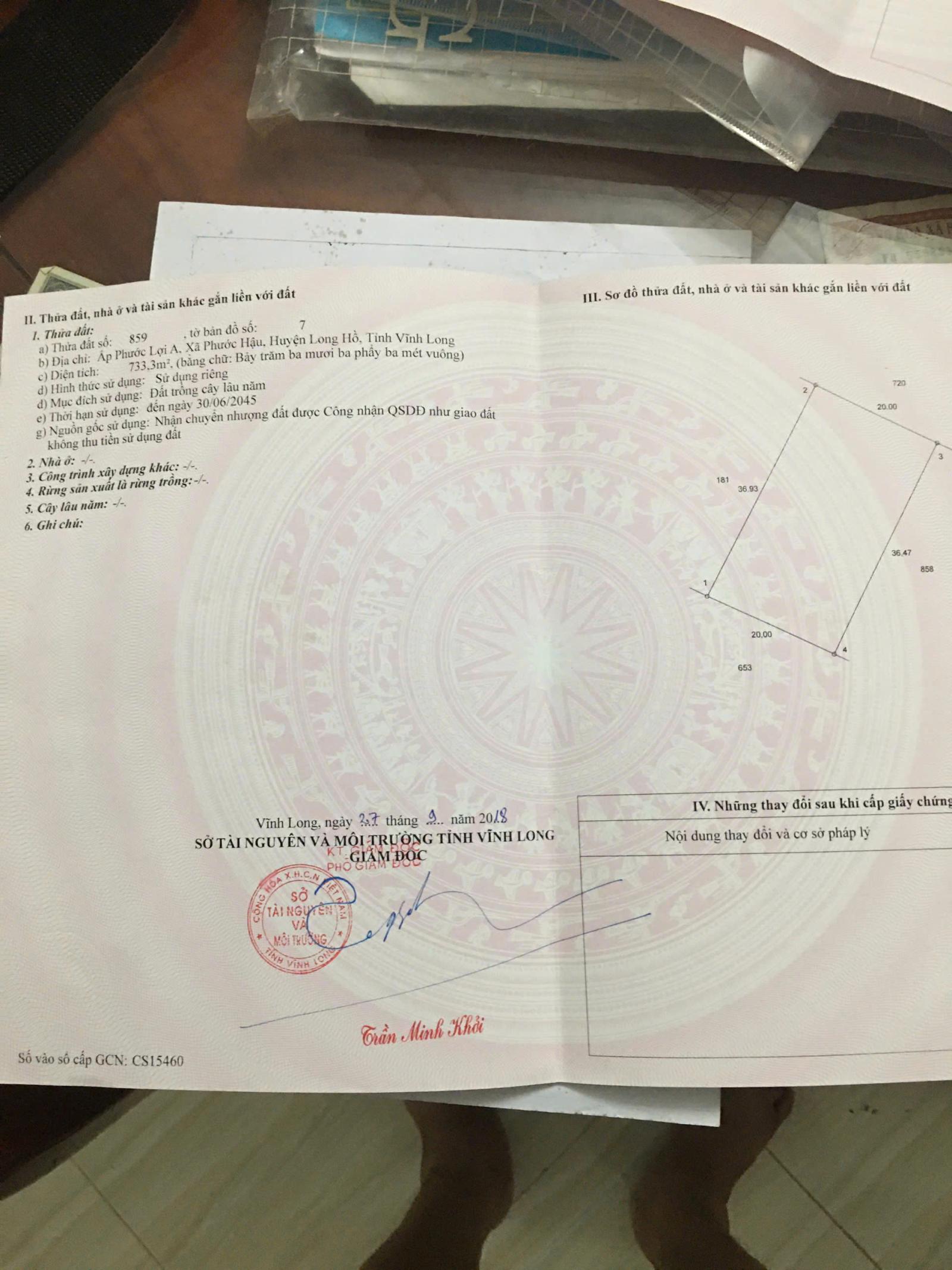 CHÍNH CHỦ CẦN BÁN LÔ ĐẤT CÓ VỊ TRÍ ĐẸP TẠI PHƯỜNG PHƯỚC HẬU - TP.VĨNH LONG - VĨNH LONG 15992494