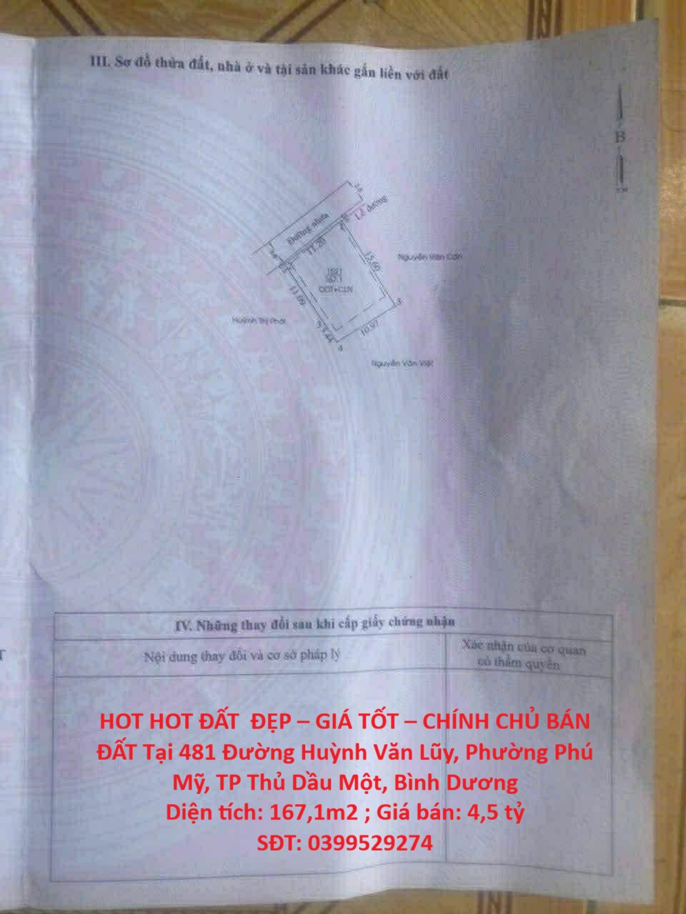 HOT HOT ĐẤT  ĐẸP – GIÁ TỐT – CHÍNH CHỦ BÁN ĐẤT Tại Phường Phú Mỹ, TP Thủ Dầu Một, Bình Dương 15993159