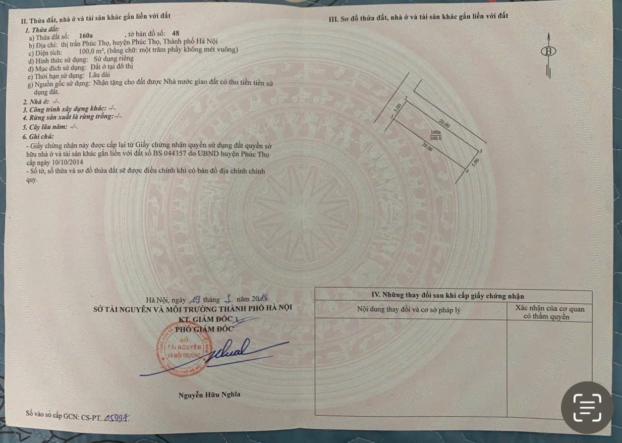 CHÍNH CHỦ bán nhanh 100m2 đất ở - Trung tâm thị trấn Phúc Thọ, Hà Nội - Đường ô tô tránh 15993500