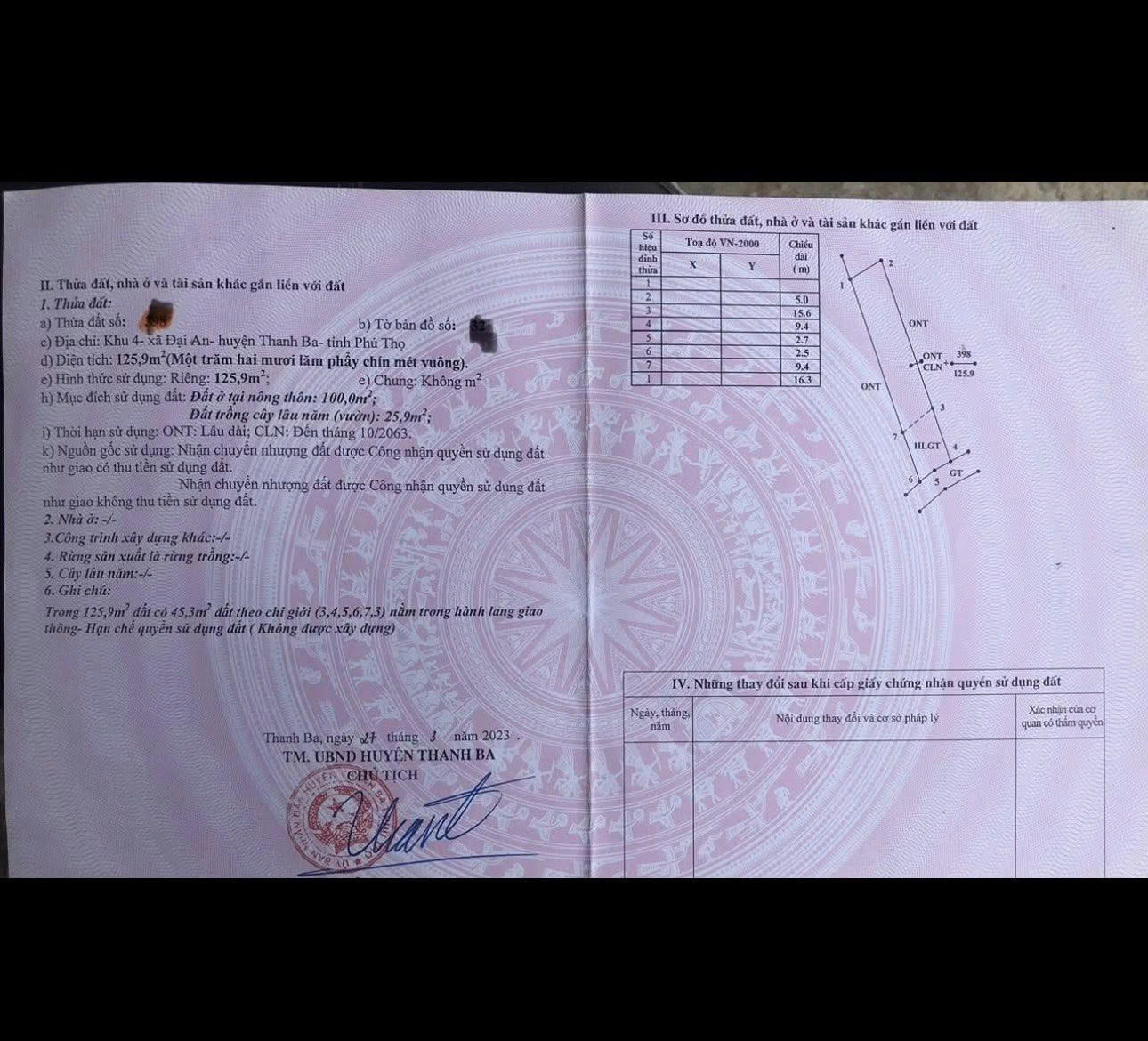 BÁN ĐẤT MẶT ĐƯỜNG QUỐC LỘ VỊ TRÍ ĐẸP – TIỀM NĂNG CAO Thuộc Xã Đại An – Thanh Ba – Phú Thọ. 15993862