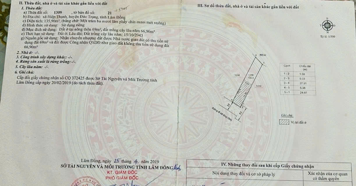 CHÍNH CHỦ Bán 2 lô đất đẹp đoạn giữa ngã ba phi Nôm và cầu Phi Nôm Xã Hiệp Thạnh, Đức Trọng 15993870