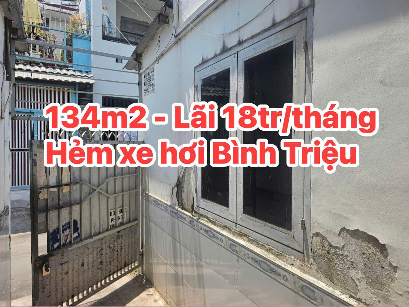 💥PHÒNG TRỌ  134m2 - Thu về  20tr/tháng - HẺM XE HƠI
 15994025