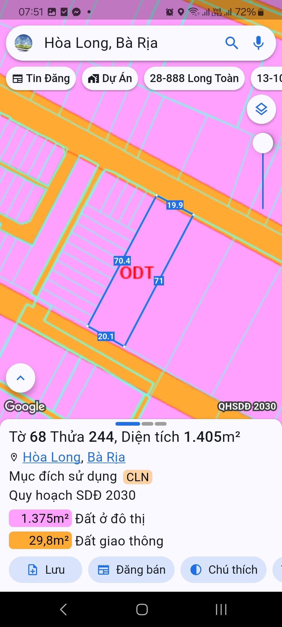 1.400m²  ĐẤT MẶT TIỀN ĐƯỜNG 13 – HÒA LONG, BÀ RỊA 15994151