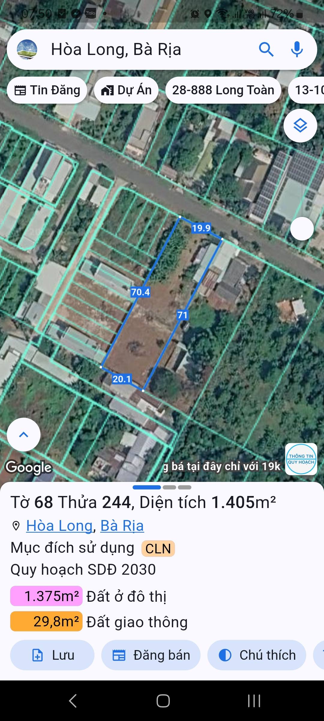 1.400m²  ĐẤT MẶT TIỀN ĐƯỜNG 13 – HÒA LONG, BÀ RỊA 15994151