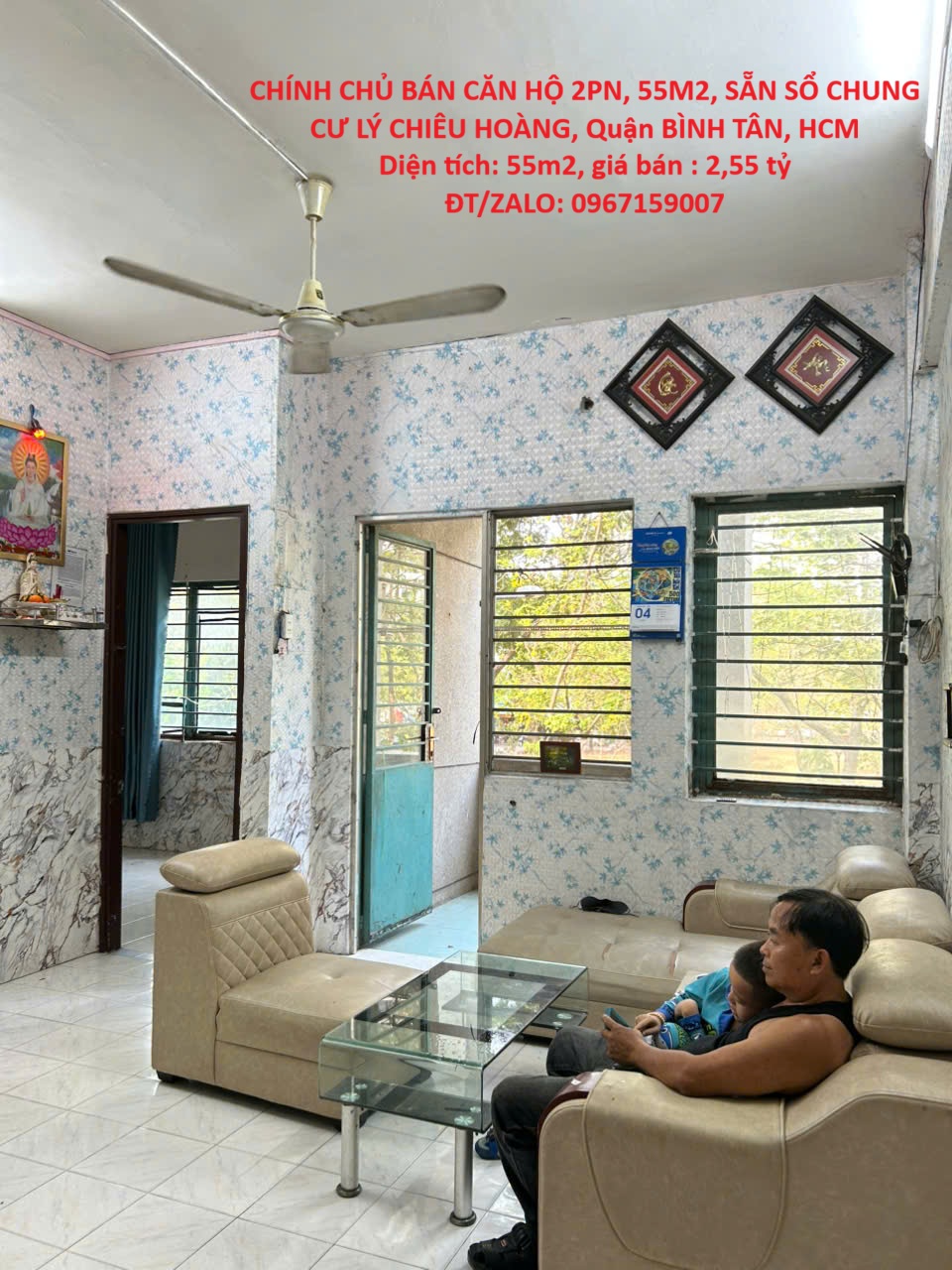 CHÍNH CHỦ BÁN CĂN HỘ 2PN, 55M2, SẴN SỔ CHUNG CƯ LÝ CHIÊU HOÀNG, Quận BÌNH TÂN, HCM 15994706