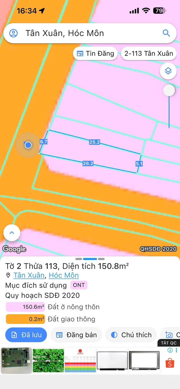 NHÀ MẶT TIỀN BÀ TRIỆU – ĐỐI DIỆN BV HÓC MÔN – NGANG 6,45M HIẾM 15994798