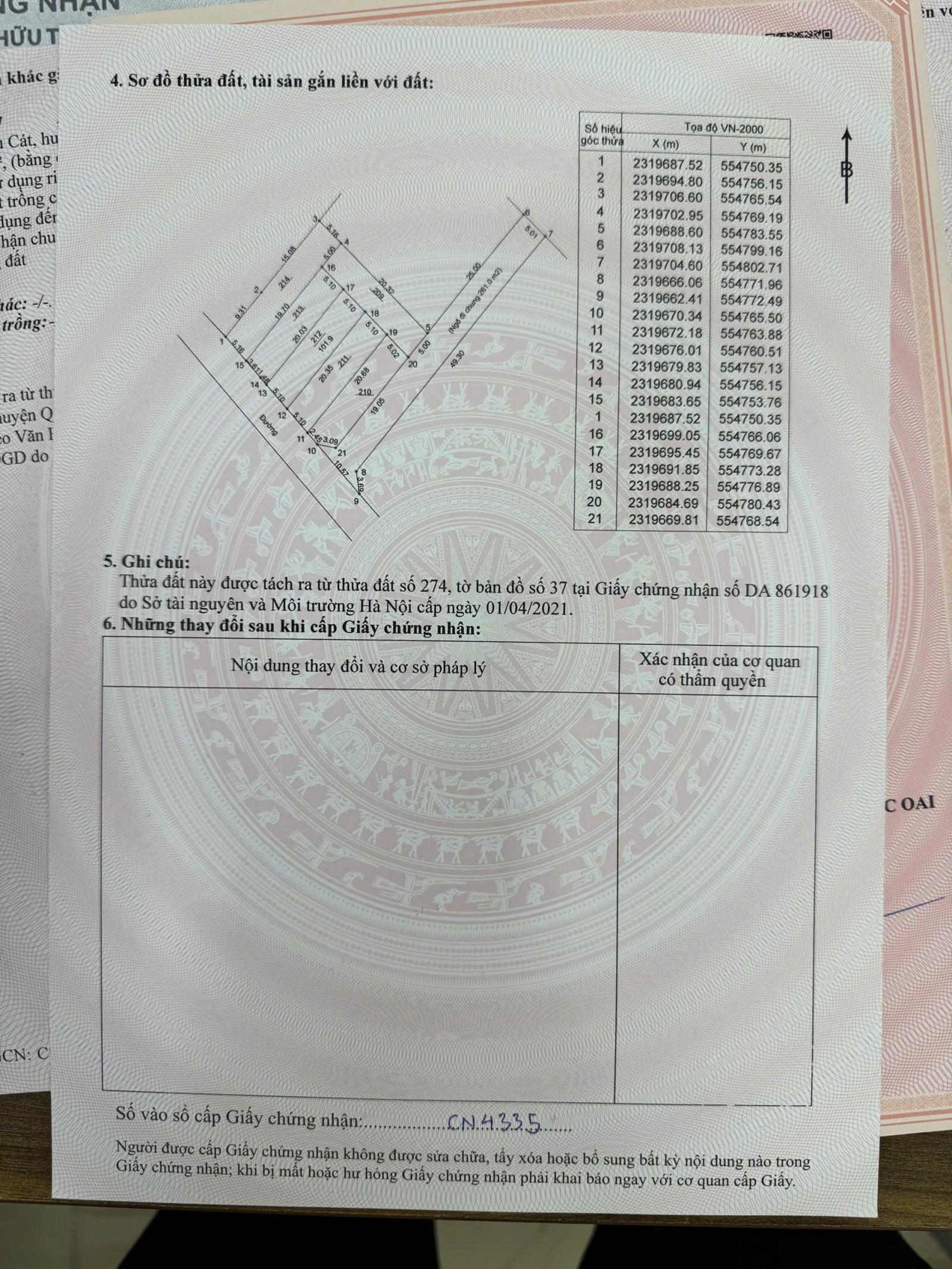 Bán đất thổ cư 100m2, sổ đỏ chính chủ, mặt đường 21 Quốc Oai, Hà Nội. LH 0989556644 15995205