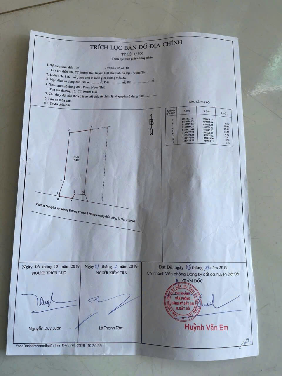 BÁN ĐẤT MẶT TIỀN NGUYỄN AN NINH – PHƯỚC HẢI – GẦN BIỂN – GIÁ TỐT ĐẦU TƯ 15995248