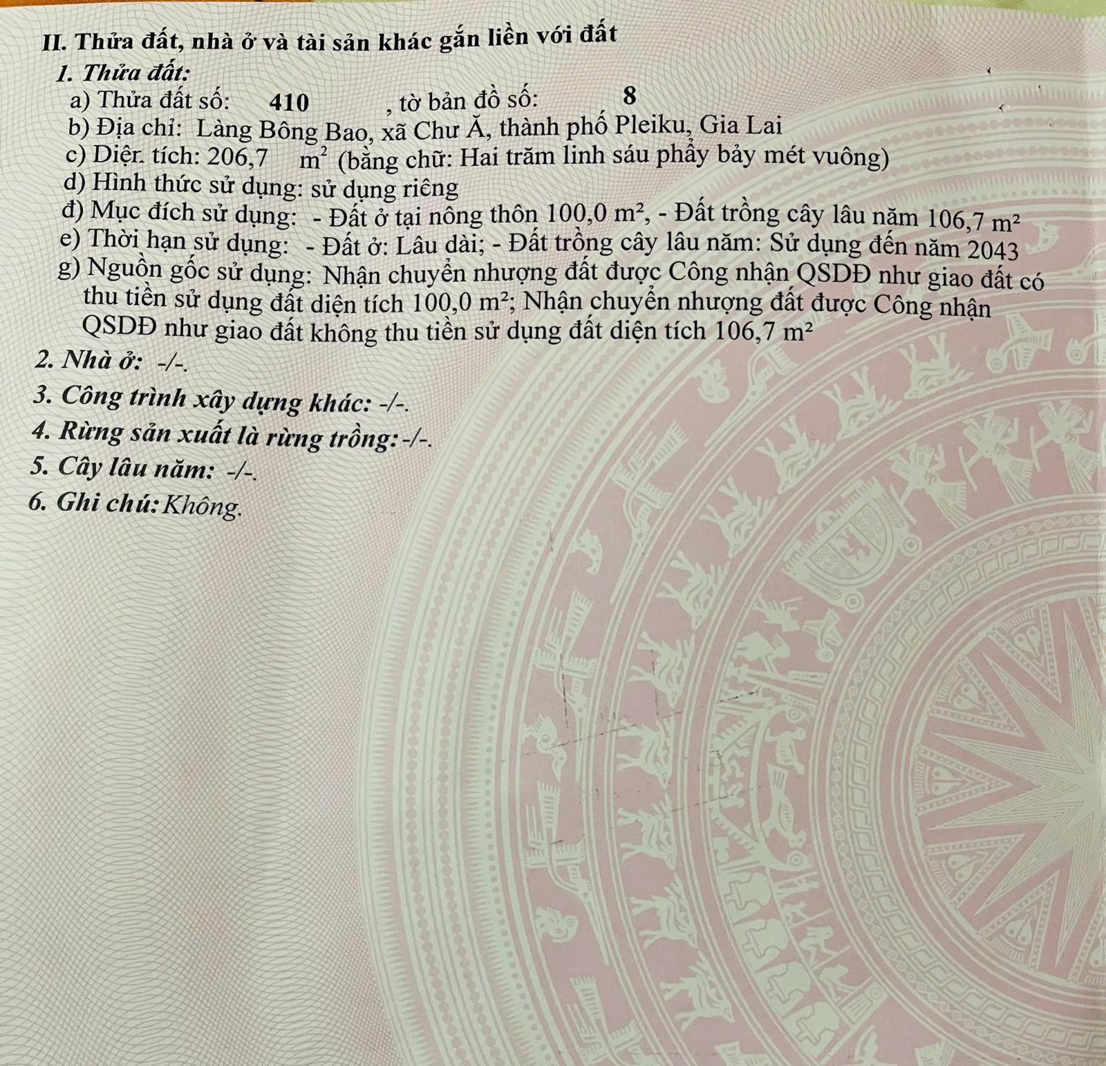 CHÍNH CHỦ CẦN BÁN LÔ ĐẤT CÓ VỊ TRÍ ĐẸP TẠI XÃ CHƯ Á - THÀNH PHỐ PLEIKU - TỈNH GIA LAI 15995256