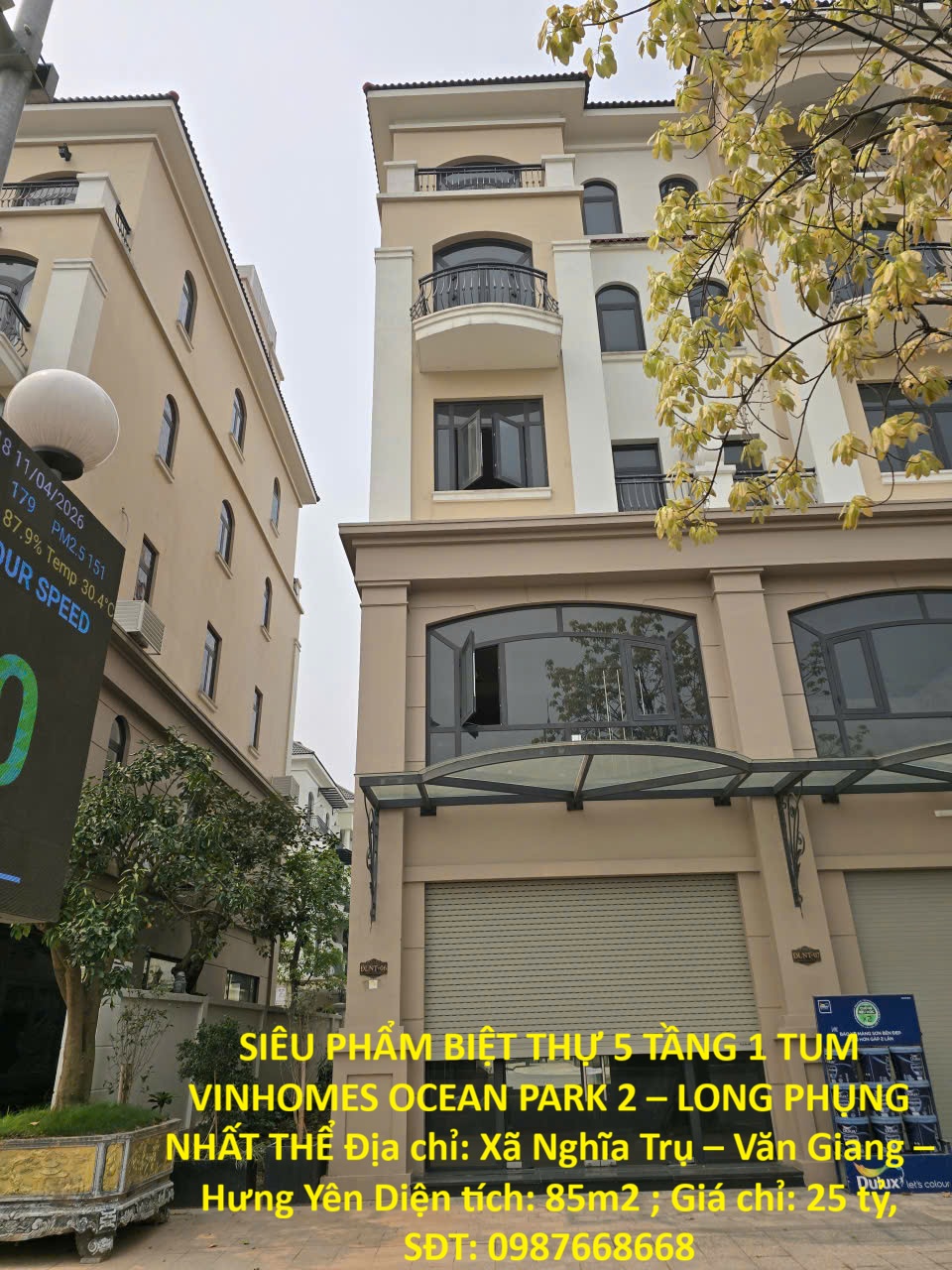 SIÊU PHẨM BIỆT THỰ 5 TẦNG 1 TUM VINHOMES OCEAN PARK 2 – LONG PHỤNG NHẤT THỂ Chỉ 2X Tỷ 15995433