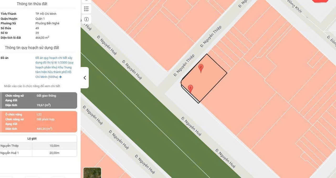 SIÊU PHẨM HIẾM BÁN Đ.NGUYỄN HUỆ & NGUYỄN THIỆP - CĂN SÓC 2 MẶT TIỀN SIÊU ĐẸP - DT 18M*24M - HDT 1,3 15995871