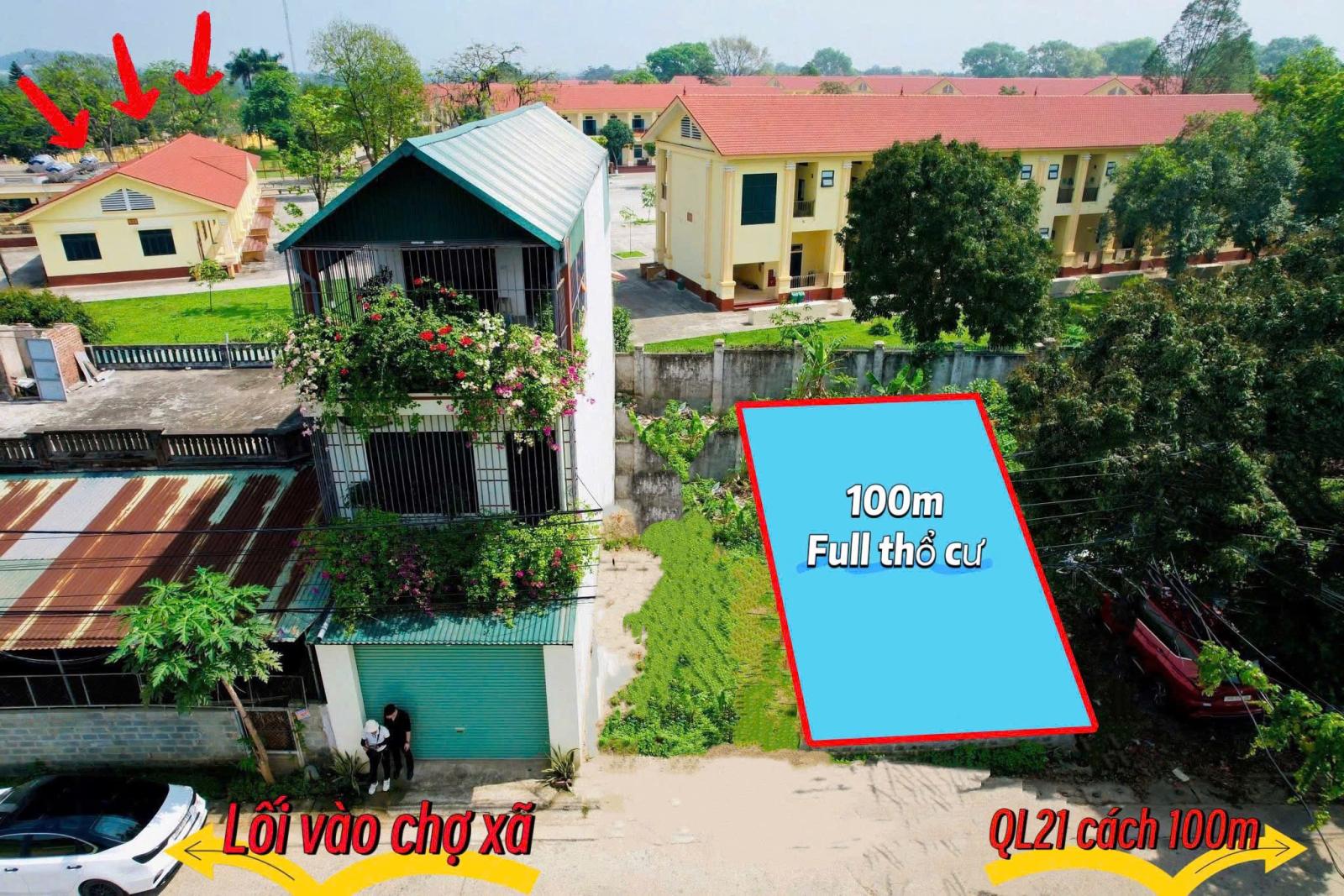 PHÚ CÁT 100M THÔN 7 SÁT TỈNH LỘ 446 DIỆN TÍCH 100M FULL THỔ CƯ CẦN BÁN 15995968