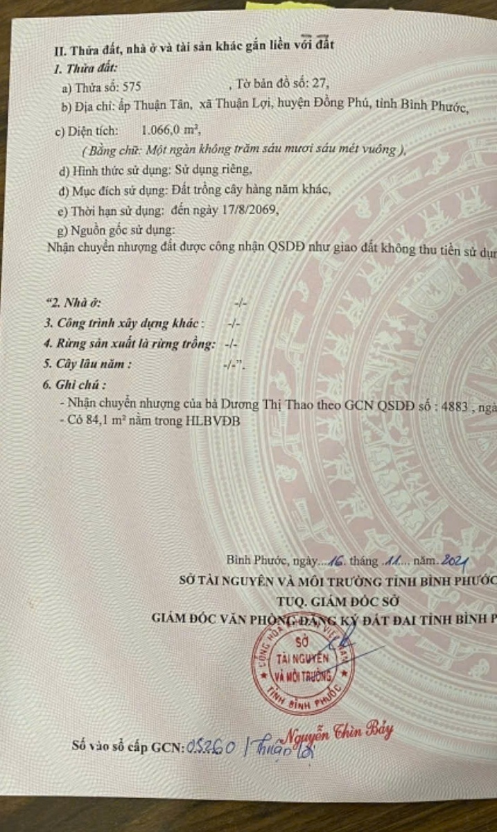 GẤP GẤP - TÔI -  CHÍNH CHỦ CẦN BÁN GẤP LÔ ĐẤT GIÁ SIÊU TỐT Vị Trí Tại Huyện Đồng Phú, Tỉnh Bình 15995983