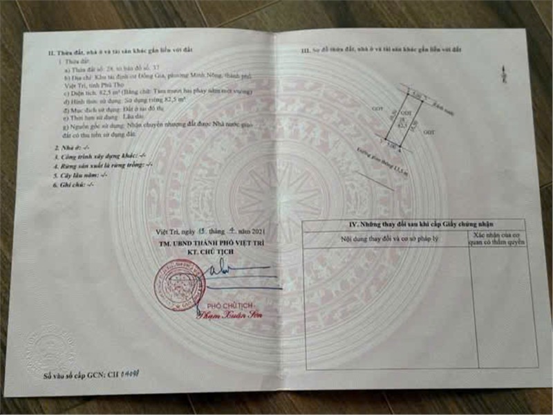 ĐẤT ĐẸP - CHÍNH CHỦ CẦN BÁN ĐẤT KĐT Đồng Gia, P. Việt Trì (Khu trung tâm của TP. Việt Trì) Phú Thọ 15995986