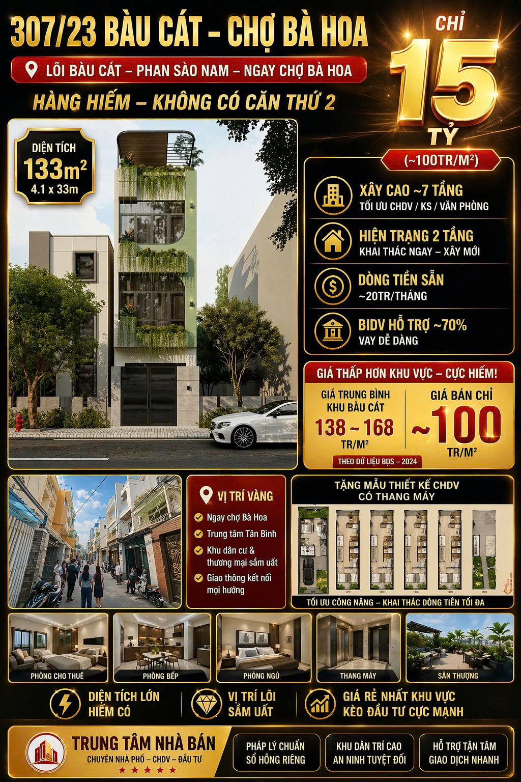 Nhà Mặt Phố khu 307 Cát Tân Bình 133m2 - Sổ Hồng - 15 Tỷ - LH: 0898333313 15996059