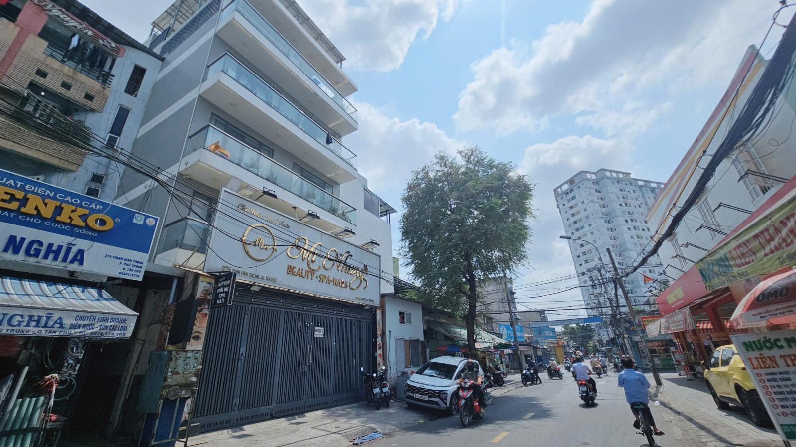 NHÀ MẶT TIỀN 276 TRỊNH ĐÌNH TRỌNG TÂN PHÚ - 181M2 - 800M2 SD - 6 TẦNG - 12PN - 42 TỶ - SHR - LH 15996064