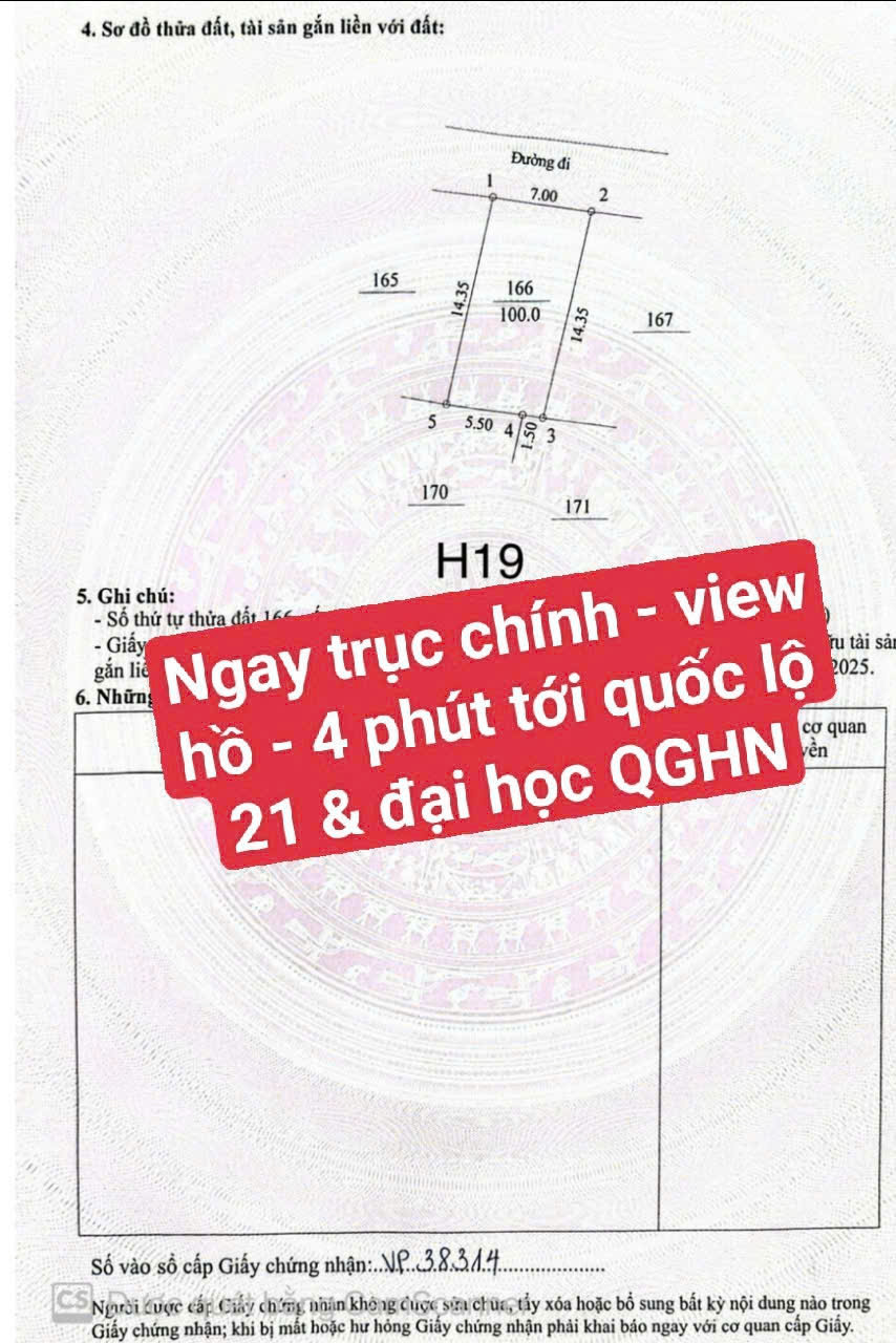 Chính chủ cắt lỗ 500tr đất sát Quốc Lộ 21 sổ đỏ sẵn 15996122