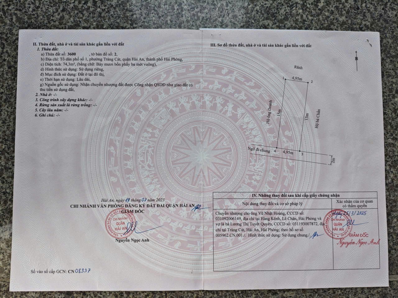 BÁN ĐẤT NGÕ 172 CÁT LINH – TRÀNG CÁT – Ô TÔ VÀO TẬN NƠI – GIÁ 23TR/M² 15996186