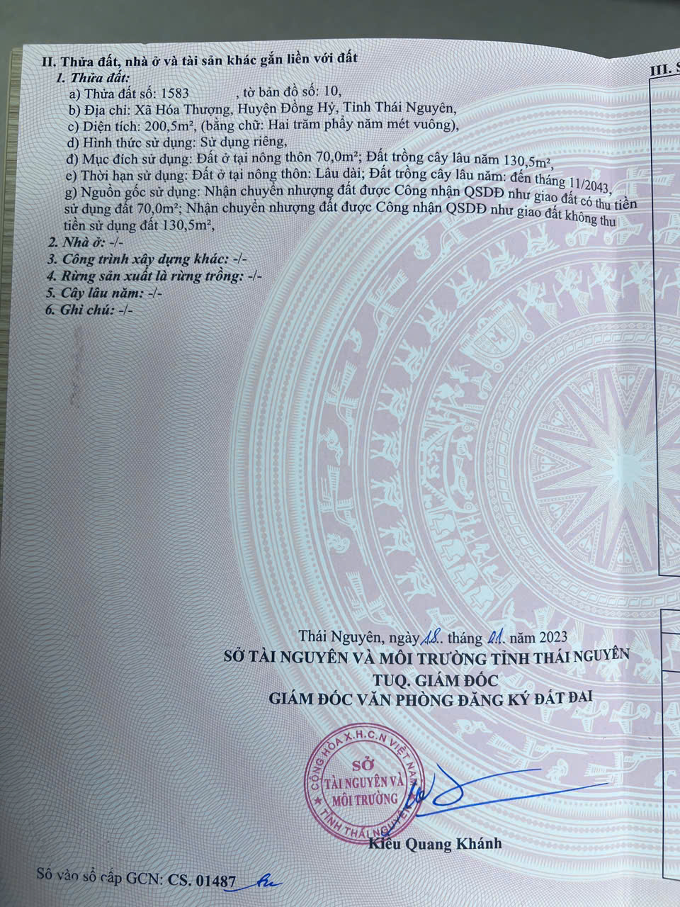 BÁN NHANH LÔ ĐẤT TRUNG TÂM HÓA THƯỢNG – HẠ TẦNG ĐẸP – GIÁ ĐẦU TƯ 15996300