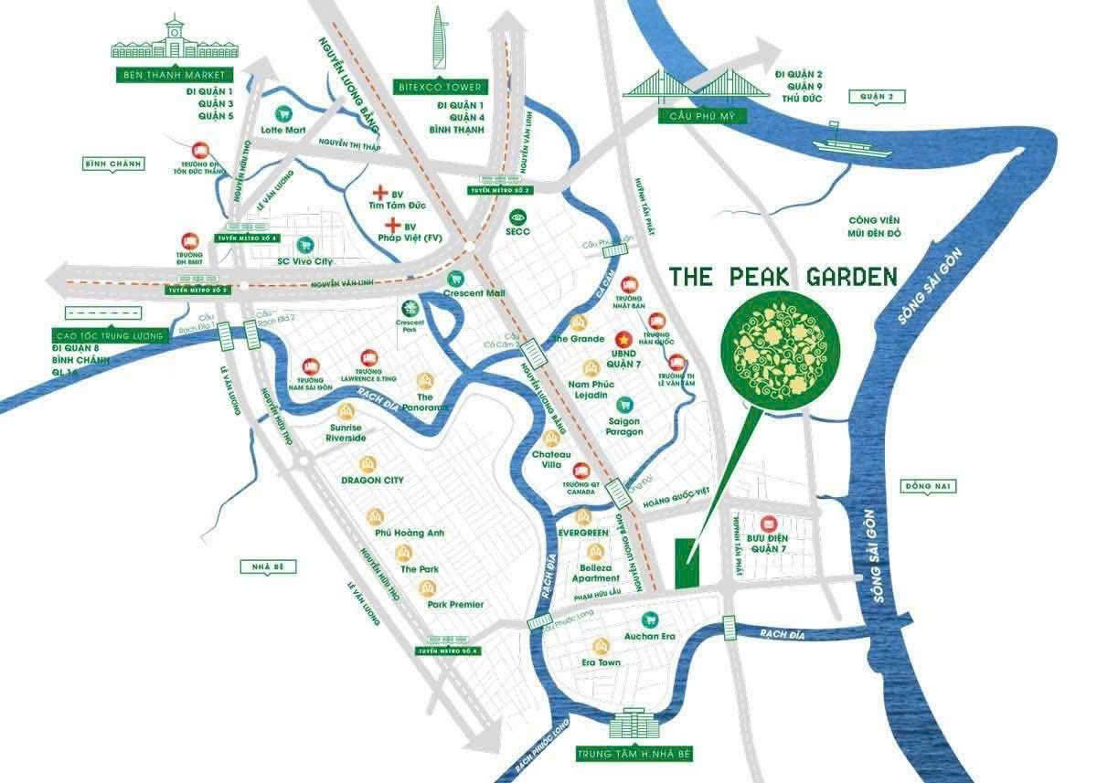 Giữ chỗ 200 căn The Peak Garden cạnh nhà ga Tân Mỹ  Quận 7 giá từ 75 triệu/m2 thanh toán 15% kí HĐMB 15996339