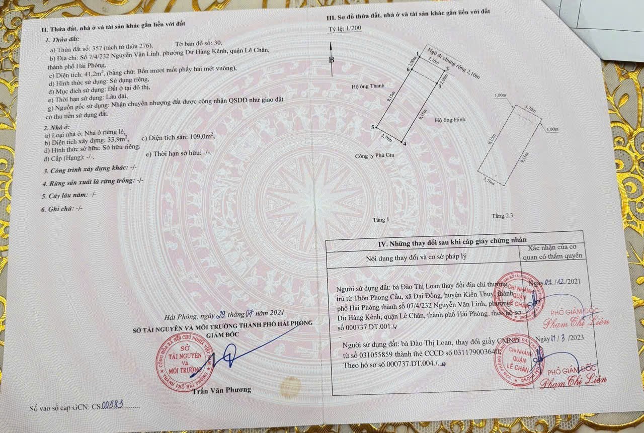 HOT NHÀ CHÍNH CHỦ- GIÁ ƯU ĐÃI CẦN BÁN NHANH CĂN NHÀ VỊ TRÍ TẠI quận Lê Chân, Thành phố Hải Phòng 15996730