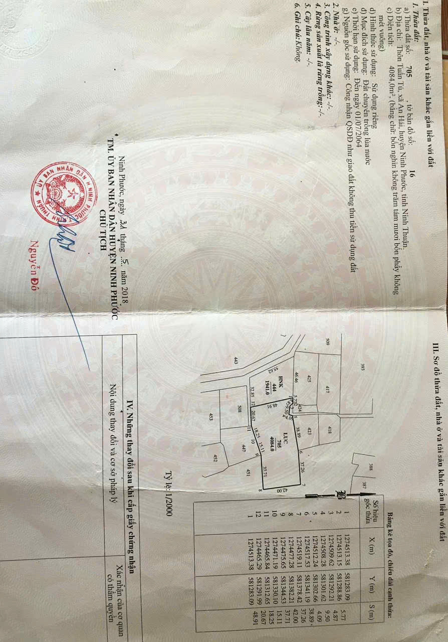 CẦN BÁN ĐẤT DIỆN TÍCH LỚN 4.084 m² - TỈNH NINH THUẬN 15997252