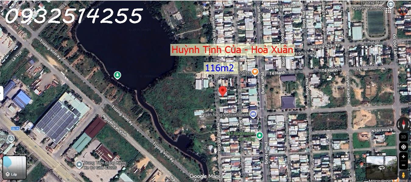 Bán Lô Đất Huỳnh Tịnh Của - Hoà Xuân - Cẩm Lệ - Đà Nẵng - Đối Diện Chung Cư Thương Mai - Giá Đầu Tư. 15997436