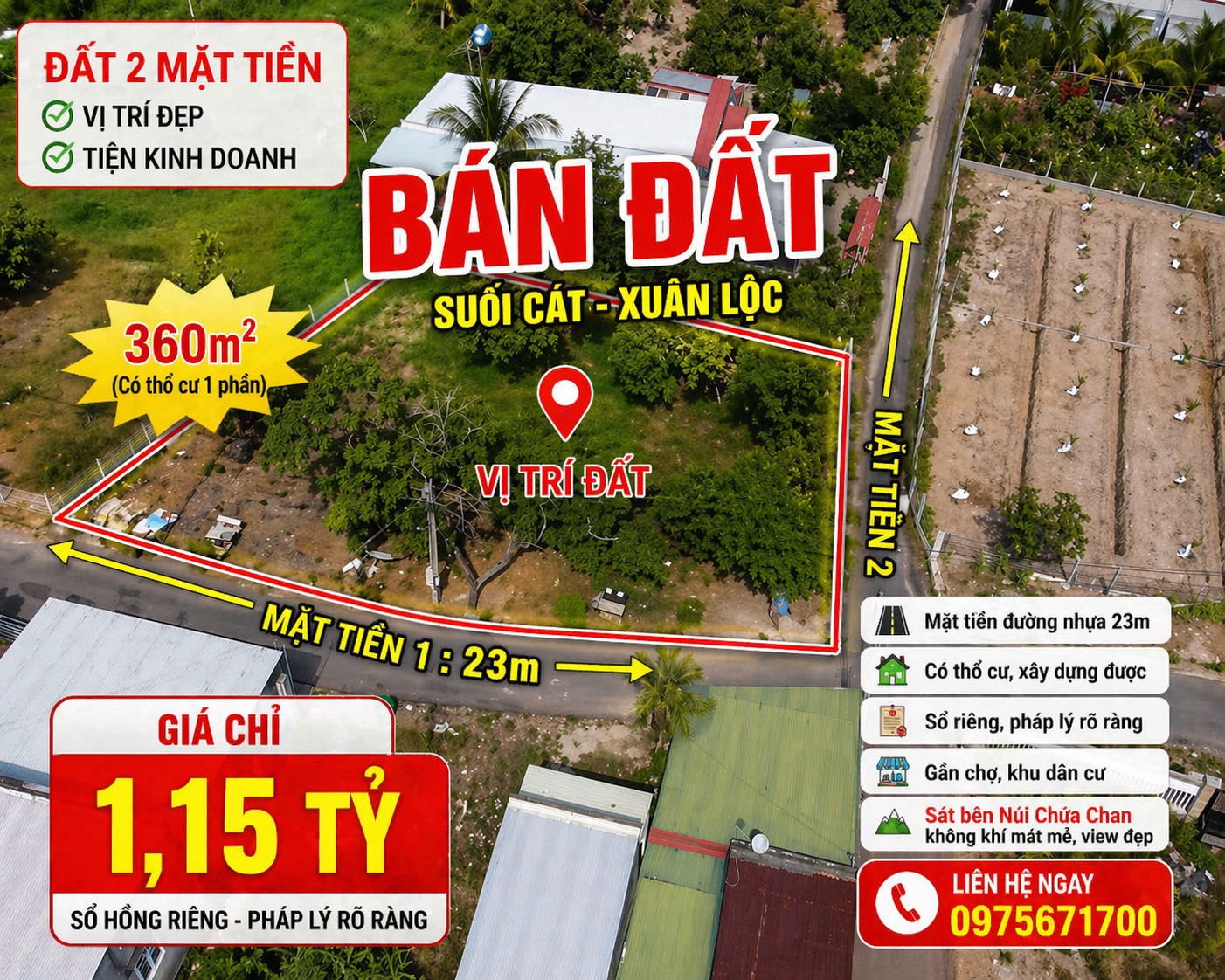 HOT – BÁN GẤP ĐẤT SUỐI CÁT GIÁ GIẢM SÂU 15997561