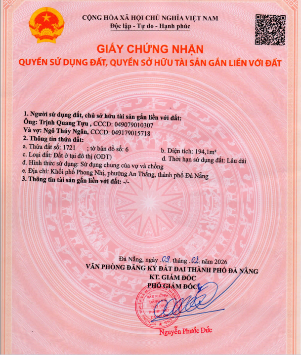 CẦN BÁN LÔ ĐẤT 194M2 – NGANG 10M – VỊ TRÍ ĐẸP TẠI PHƯỜNG AN THẮNG, ĐÀ NẴNG
 15997860