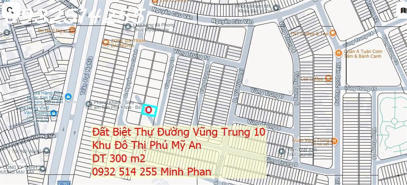 Chính chủ cần bán nhanh Lô đất Biệt Thự Khu Đô Thị Phú Mỹ An - Ngũ Hành Sơn - 300m2 - Đường 7m5 - 15998033