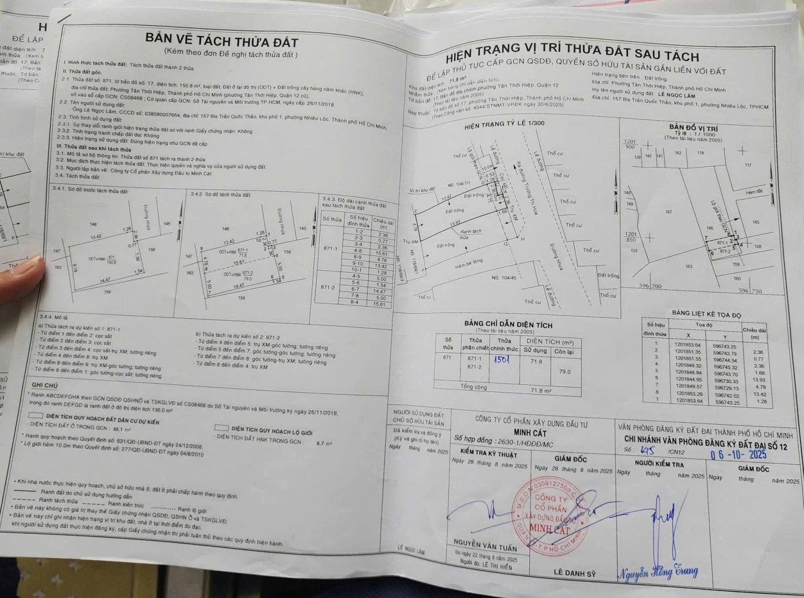 BÁN 2 LÔ ĐẤT (9.6x16) ĐƯỜNG NHỰA 7M THÔNG TÂN THỚI HIỆP 13, Q12 15998091