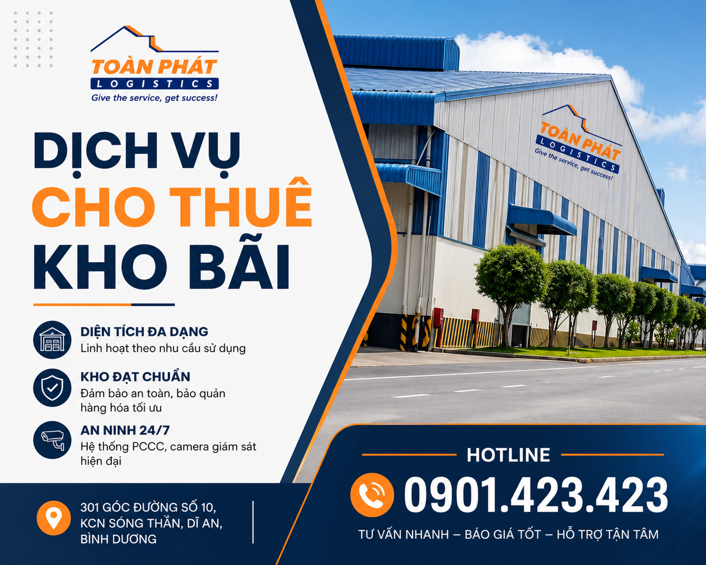 THUÊ KHO SÓNG THẦN 1, KẾT NỐI LINH HOẠT KHU ĐÔNG 15998095