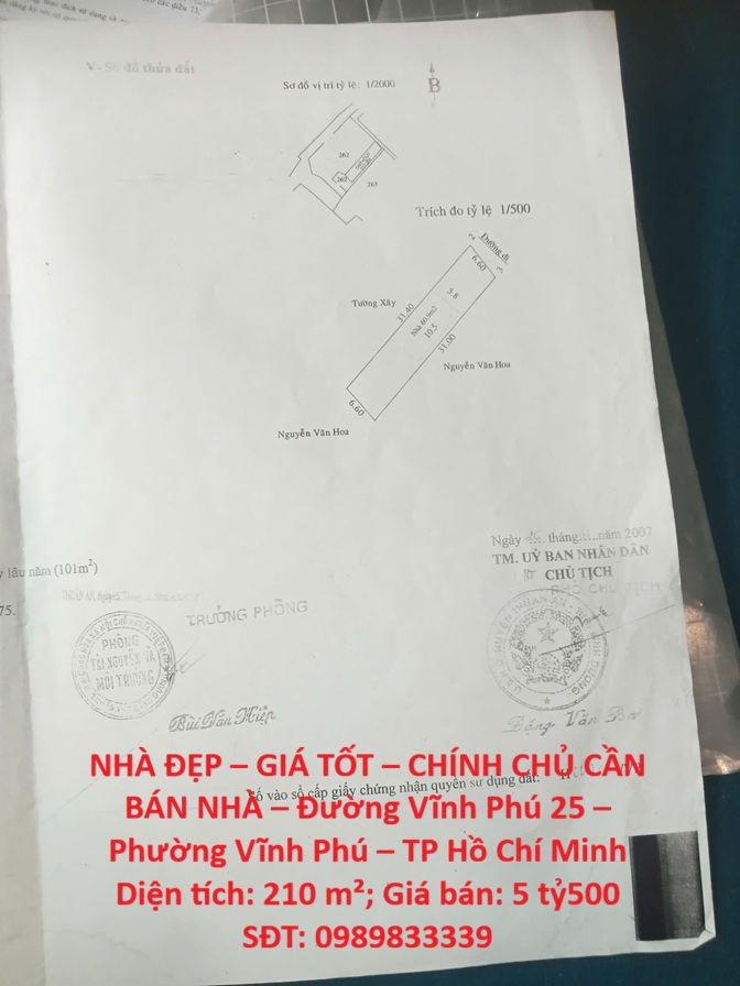NHÀ ĐẸP – GIÁ TỐT – CHÍNH CHỦ CẦN BÁN NHÀ – Đường Vĩnh Phú 25 – Phường Vĩnh Phú – TP Hồ Chí Minh 15998201