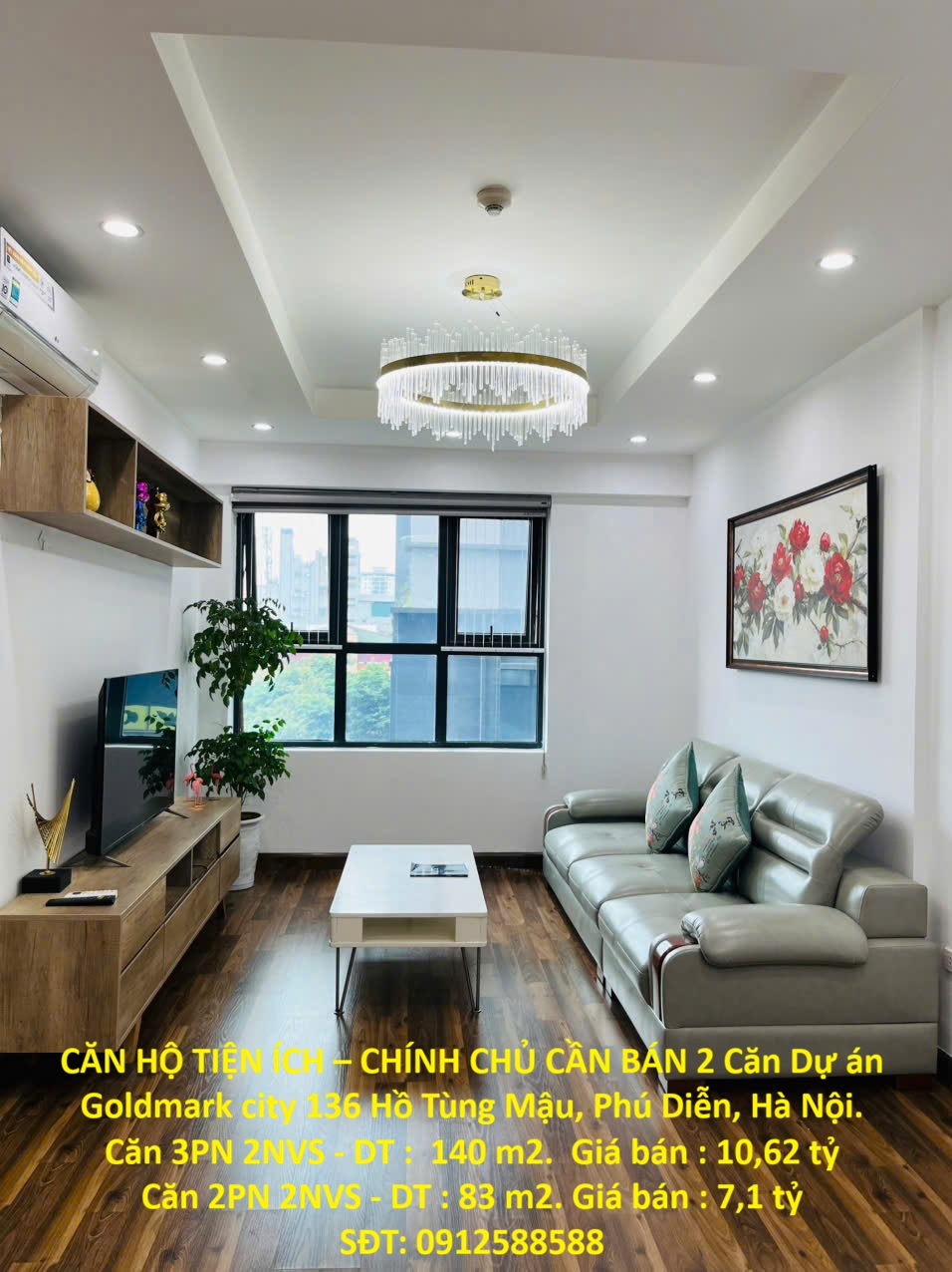 CĂN HỘ TIỆN ÍCH – CHÍNH CHỦ CẦN BÁN 2 Căn Dự án Goldmark city 136 Hồ Tùng Mậu, Phú Diễn, Hà Nội. 15998578