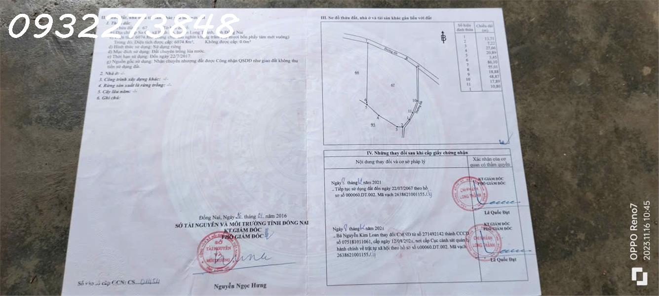 Chính chủ cần bán đất tại ấp Sa Cá, xã Bình An, Long Thành, Đồng Nai 15999010