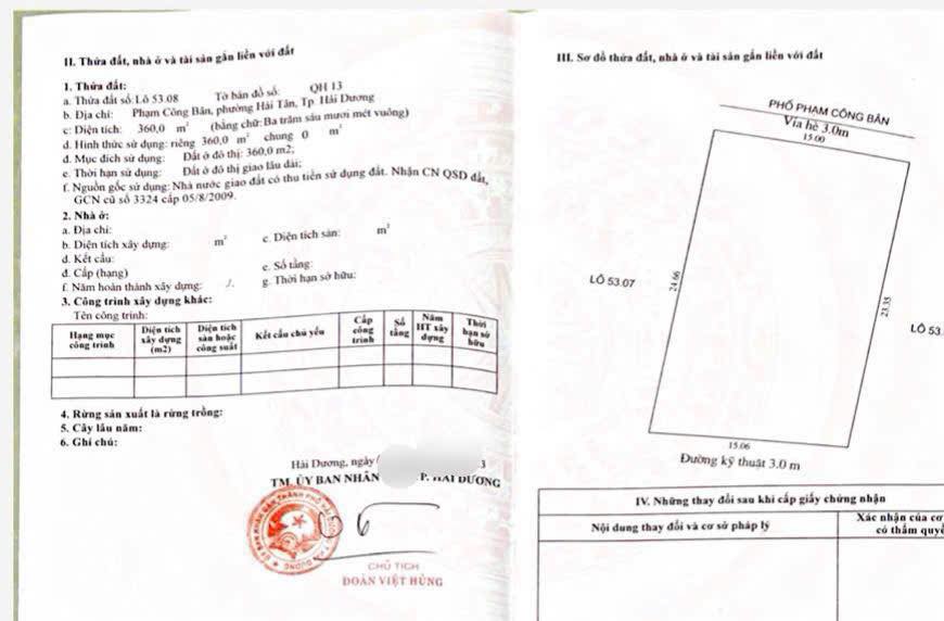 Bán lô biệt thự mặt phố Phạm Công Bân, Đông Nam Cường, TP HD, 360m2, mt 15m, vị trí đẹp 15999051