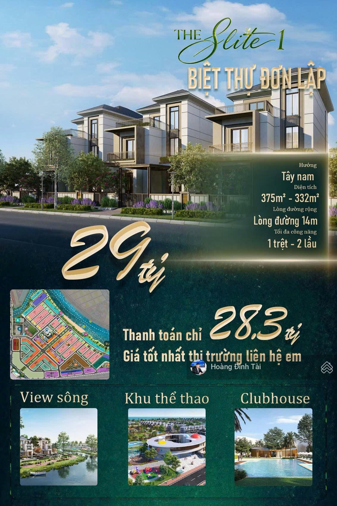 CHUYỂN NHƯỢNG BIỆT THỰ ĐƠN LẬP THE ELITE 1 - AQUA CITY - TRỰC DIỆN SÔNG LỚN – KẾ CẬN HƯƠNG LỘ 2 15999151