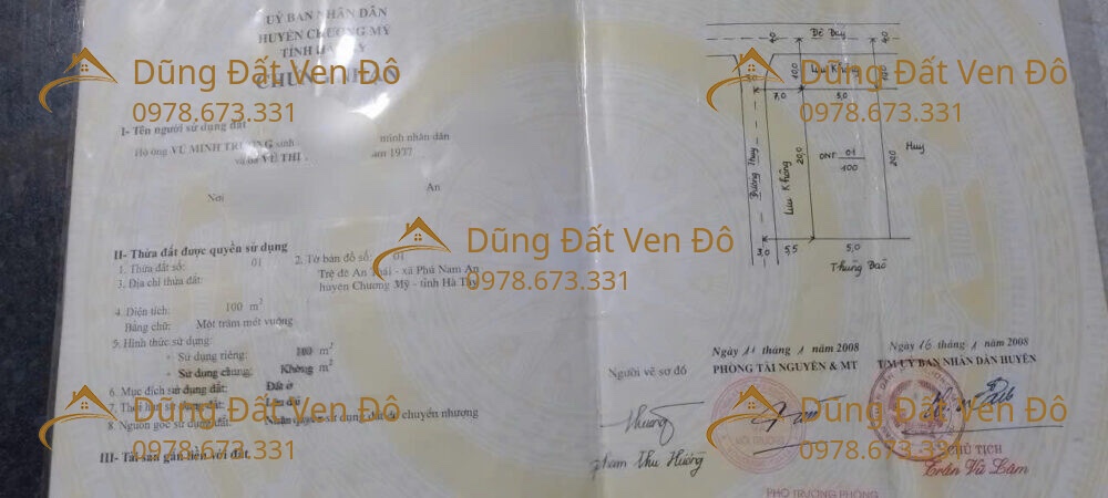 2 LÔ HÒA PHÚ - CHƯƠNG MỸ 100M/1 LÔ 15999303