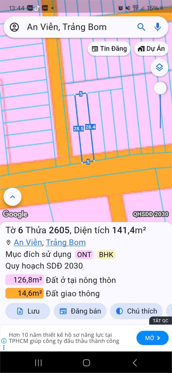 ĐẦU TƯ SINH LỜI - GIÁ TỐT - CHÍNH CHỦ Cần Bán Lô Đất Xã An Viễn, Huyện Trảng Bom, Đồng Nai. 15999503