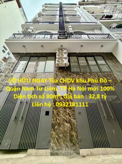 SỞ HỮU NGAY Tòa CHDV khu Phú Đô – Quận Nam Từ Liêm, TP Hà Nội mới 100% 15999587