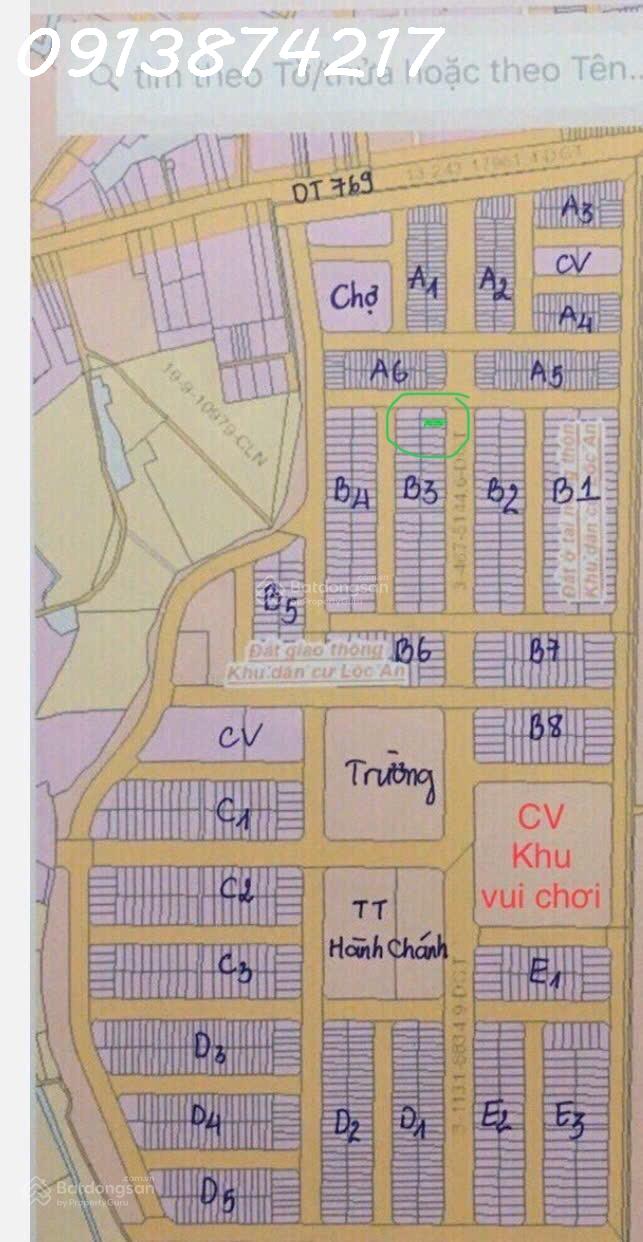 Bán lô biệt thự siêu đẹp khu dân cư D2D Lộc An, Long Thành, Đồng Nai. LH : 0913 874 217 15999682