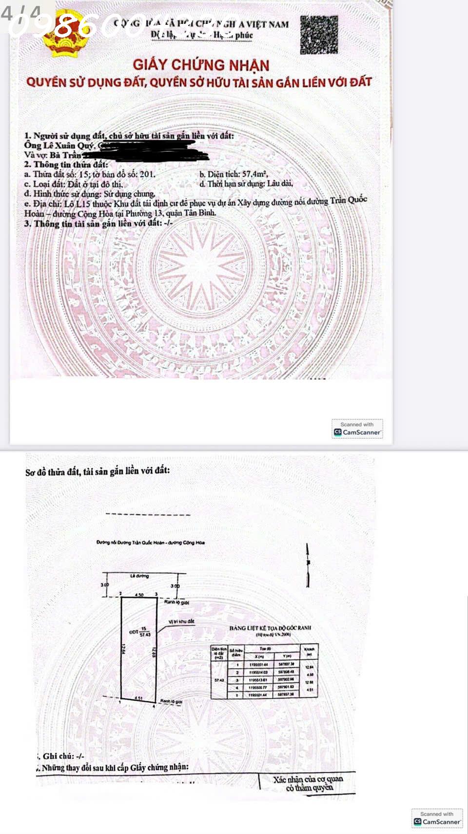 Chính chủ cần bán lô đất siêu đẹp Phố Trần Quốc Hoàn, P. Tân Bình, DT 113,7m2, giá đầu tư 15999734
